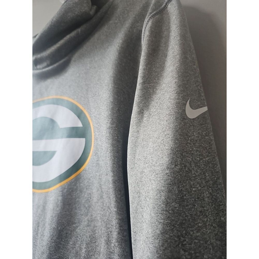 Nike Green Bay Packers Hoodie Sweat Shirt Hooded Gray Pullover Unisex Size XS - Picture 3 of 5
